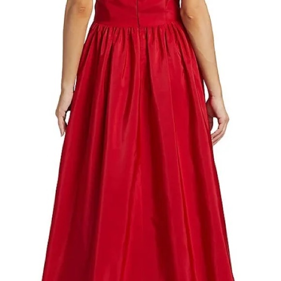 Monique Lhuillier Elegant Carnelian Red Sabine Strapless High-Low Dress 2 - Picture 8 of 9